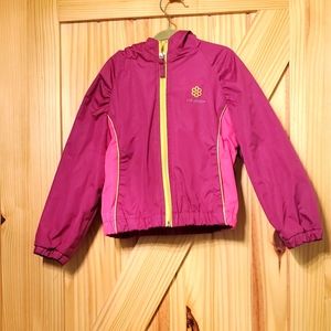 Pink Platinum Windbreaker Hooded Rain Jacket Mesh Lining Girls Size 4